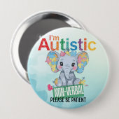 I'm autistic non verbal pin badge Autism Alert 缶バッジ (正面&裏面)