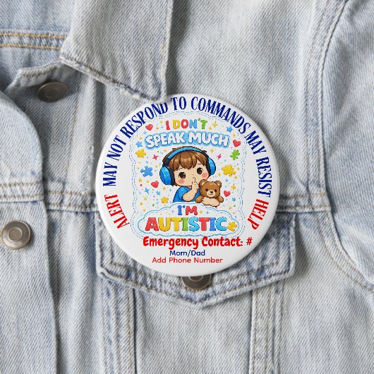 I'm autistic non verbal pin Button badge 缶バッジ (インサイチュ)