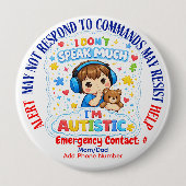 I'm autistic non verbal pin Button badge 缶バッジ (正面)