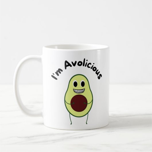 I'm Avolyious - おもしろい Fruit Pun コーヒーマグカップ (左)