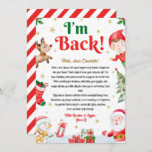 I'm Back Elf Arrival Elf Return Christmas Letter 招待状 (正面/裏面)