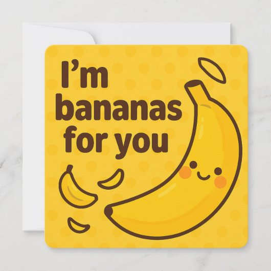I'm Bananas for You - Cute おもしろい Banana Pun シーズンカード (正面)