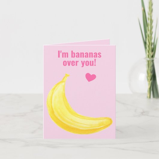 I'm Bananas Over You - Cute Valentine's Day カード (正面)