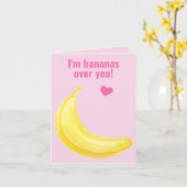 I'm Bananas Over You - Cute Valentine's Day カード (黄色い花)