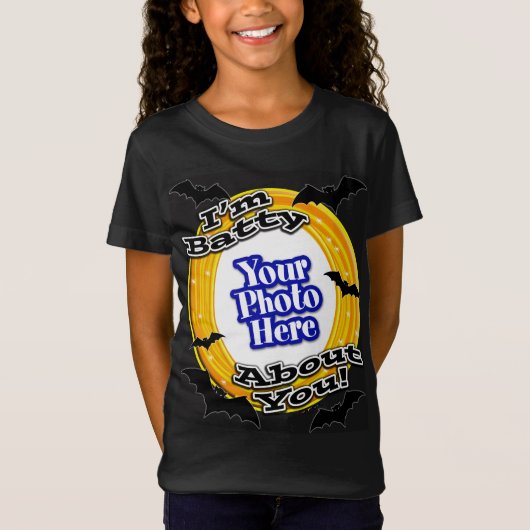 I'm Batty About You写真怖いこうもりブラック Tシャツ (正面)