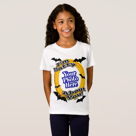 I'M Batty About You写真怖いこうもり白 Tシャツ (正面フル)