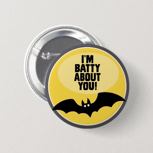 I'm Batty about You - Halloween Button 缶バッジ (正面&裏面)