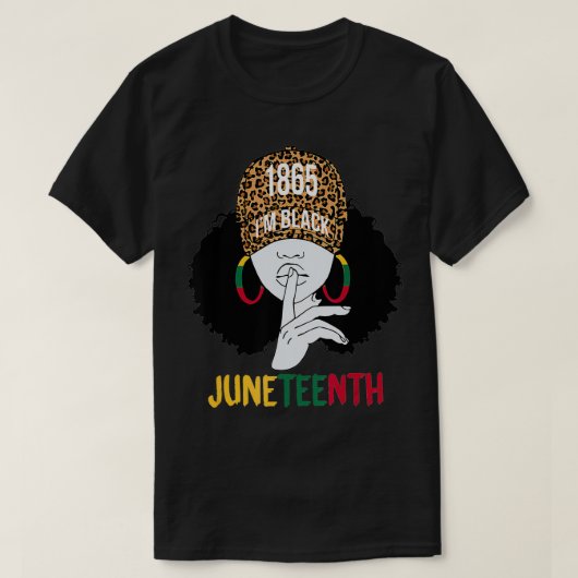 I'm Black Juneteenth 1865 Black Leopard Womens Tシャツ (デザイン正面)