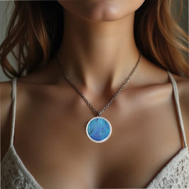 I'm blue - Macaw feathers シルバープレートネックレス