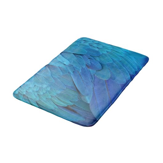 I'm blue - Macaw feathers バスマット (アングル)