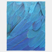 I'm blue - Macaw feathers フリースブランケット (正面)