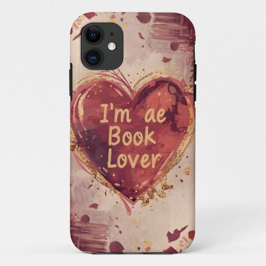 I'm Book Loverハート型モバイルケース Case-Mate iPhoneケース (裏面)