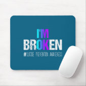 I'm Broken Teal &amp; Purple Ribbon Suicide Preven マウスパッド (マウス)