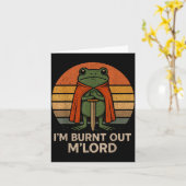 I'm Burnt Out My Lord Funny Medieval Frog Meme Art カード (黄色い花)
