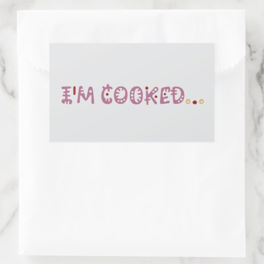 I'm cooked  長方形シール (バッグ)
