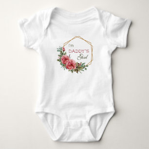 I'm Daddy's Girl - Pink Roses ベビーボディスーツ