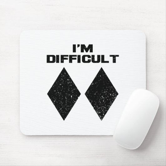I'm Difficult Funny Double Black Diamonds Ski Snow マウスパッド (マウス)