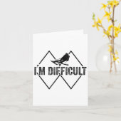 I'm Difficult Funny Ski Snow Skier Skiing Downhill カード (黄色い花)