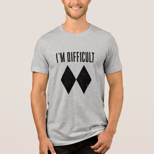 I'm Difficult Skiing Double Black Diamond Novelty トライブレンドＴシャツ (正面)