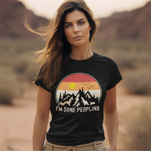 I'm Done Peopling Vintage Sunset Mountain Tシャツ