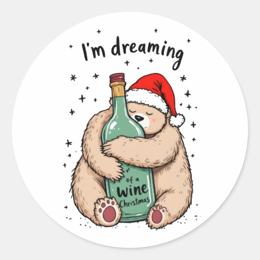 I'm Dreaming of a Wine Christmas  ラウンドシール (正面)