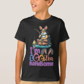 Im Eggstra Handsome Bunny Fishing B Fish Easter Da Tシャツ (正面)