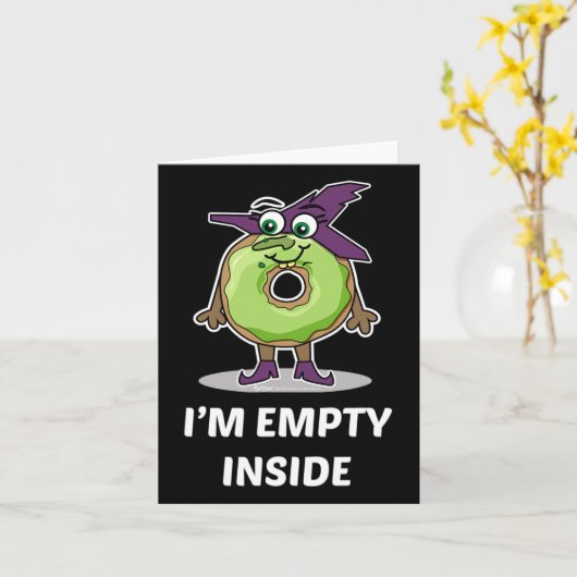I'm Empty Inside Halloween Donut Design  カード (黄色い花)