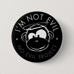 I'm Evil Monkey Buttons -黒 缶バッジ