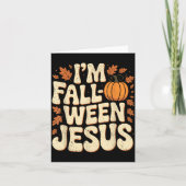 I'm Fall-o-ween Jesus Halloween Christian Groovy P カード (正面)
