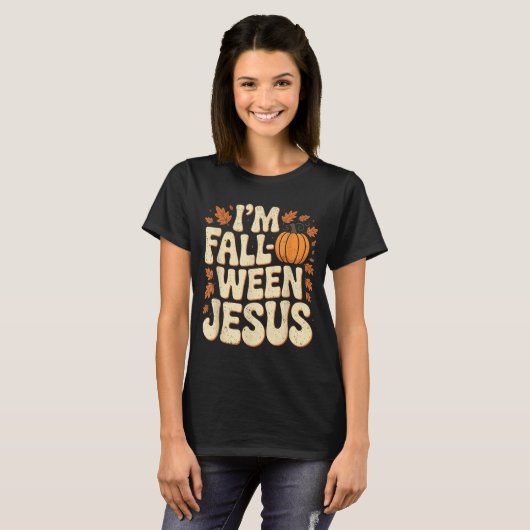 I'm Fall-o-ween Jesus Halloween Christian Groovy P Tシャツ (正面フル)