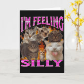 I'm Feeling Silly Funny Cat Meme Bootleg Graphic F カード (黄色い花)