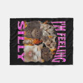 I'm Feeling Silly Funny Cat Meme Bootleg Graphic F フリースブランケット (正面(横))