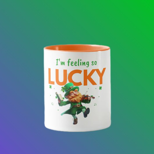 I'm Feeling So Lucky Dancing Leprechaun Shamrock マグカップ