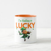 I'm Feeling So Lucky Dancing Leprechaun Shamrock マグカップ (中央)
