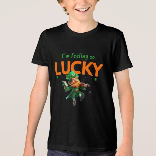 I'm Feeling So Lucky - Shamrock & Leprechaun トライブレンドＴシャツ (正面)