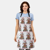 I'm Fine Everything is Fine Christmas Highland Cow エプロン (着用した状態)