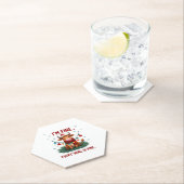 I'm Fine Everything is Fine Christmas Highland Cow ペーパーコースター (インサイチュ)