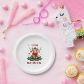 I'm Fine Everything is Fine Christmas Highland Cow ペーパープレート (パーティー)
