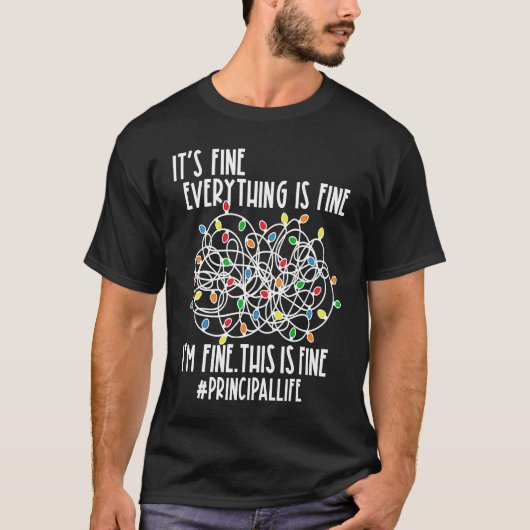 I'm Fine Everything Is Fine Christmas Lights Princ Tシャツ (正面)
