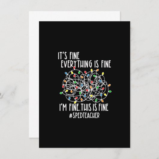 I'm Fine Everything Is Fine Christmas Lights Sped 招待状 (正面/裏面)