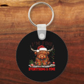 I'm Fine Everything Is Fine Funny Christmas Highla キーホルダー (正面)