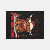 I'm Fine Everything Is Fine Funny Christmas Highla フリースブランケット (正面(横))