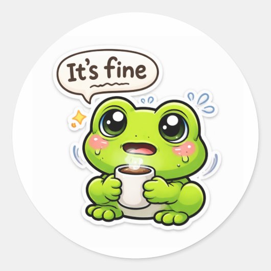 I'm Fine Frog ラウンドシール (正面)