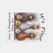 I'm Fine It's Fine Everything Is Fine Chicken Than フリースブランケット (正面(横))