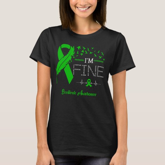 I'm Fine Scoliosis Awareness Tシャツ (正面)
