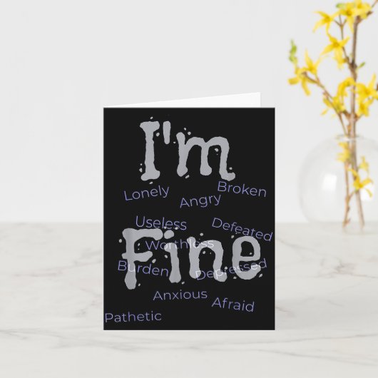 I'm Fine Suicide Prevention Awareness  カード (黄色い花)