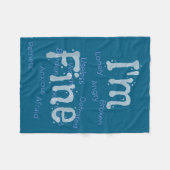 I'm Fine Suicide Prevention Awareness フリースブランケット (正面(横))