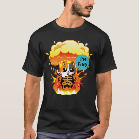 I'm fine with an explosion tシャツ (正面)