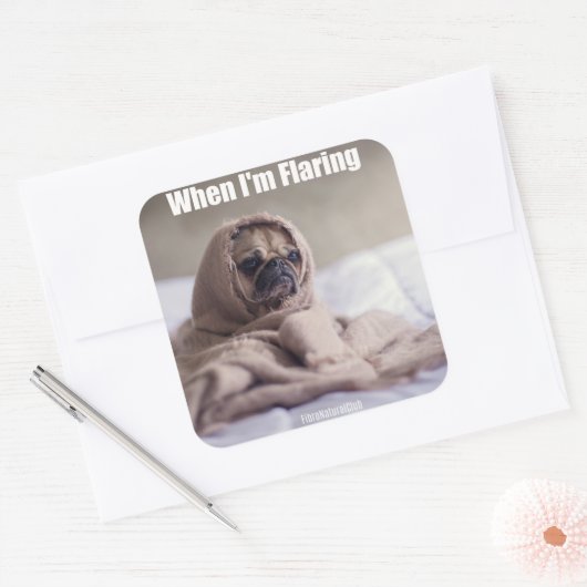 I'm Flaring線維筋痛ステッカー スクエアシール (封筒)