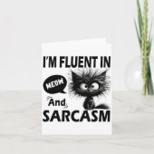 I'm Fluent In Meow And Sarcasm Funny Cat Lover Wom カード (正面)